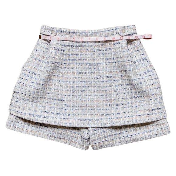 Bundle Blue Tweed Jacket and Mini Skort Skirt Fall Outfit Set Size 6 Medium - Picture 5 of 14